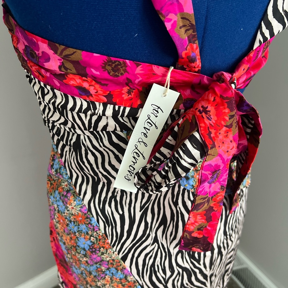 NWT For Love & Lemons Rita Mixed Print Cutout Floral and Zebra Maxi Dress Sz M - Picture 8 of 9